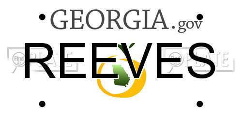 REEVES Georgia License Plate