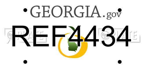 REF4434 Georgia License Plate