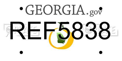 REF5838 Georgia License Plate