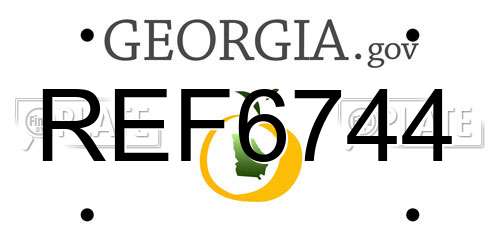 REF6744 Georgia License Plate