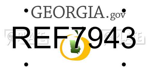 REF7943 Georgia License Plate