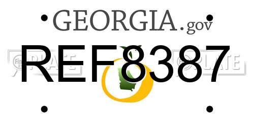 REF8387 Georgia License Plate