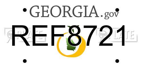 REF8721 Georgia License Plate