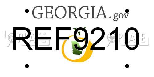 REF9210 Georgia License Plate