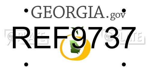 REF9737 Georgia License Plate
