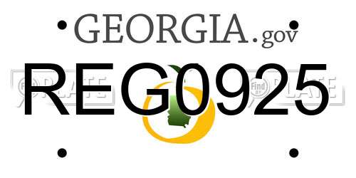 REG0925 Georgia License Plate