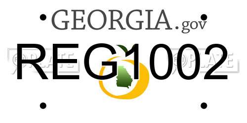 REG1002 Georgia License Plate