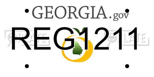 REG1211 Georgia License Plate