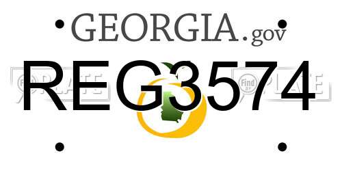 REG3574 Georgia License Plate