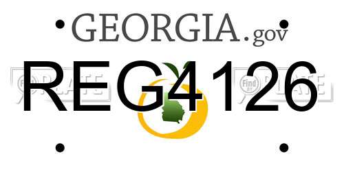 REG4126 Georgia License Plate