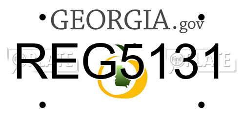 REG5131 Georgia License Plate