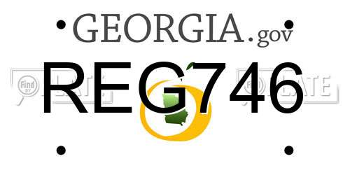REG746 Georgia License Plate