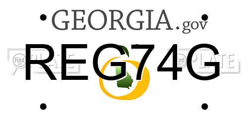 REG74G Georgia License Plate