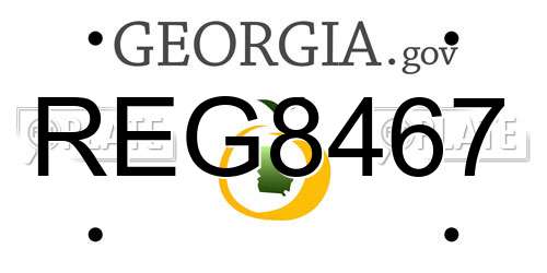 REG8467 Georgia License Plate