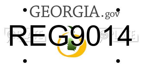REG9014 Georgia License Plate