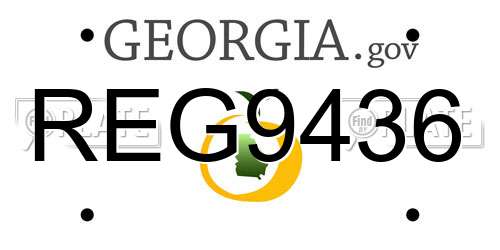 REG9436 Georgia License Plate