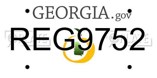 REG9752 Georgia License Plate