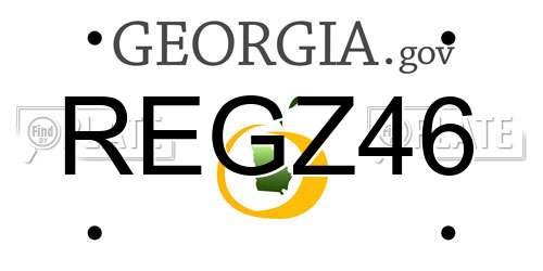 REGZ46 Georgia License Plate