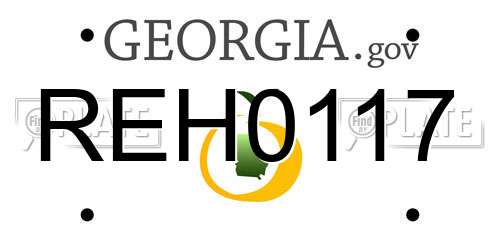 REH0117 Georgia License Plate