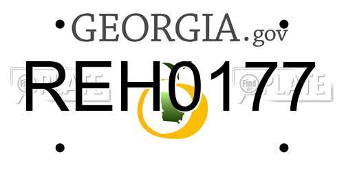 REH0177 Georgia License Plate