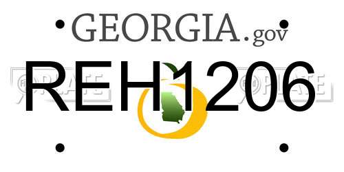 REH1206 Georgia License Plate