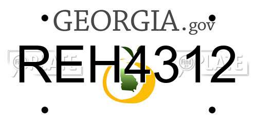 REH4312 Georgia License Plate