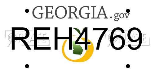 REH4769 Georgia License Plate