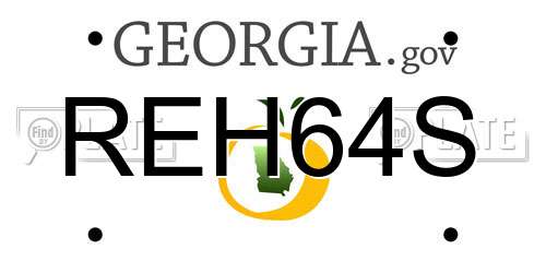 REH64S Georgia License Plate