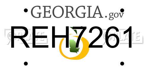 REH7261 Georgia License Plate