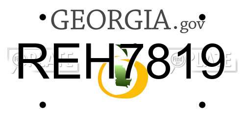 REH7819 Georgia License Plate