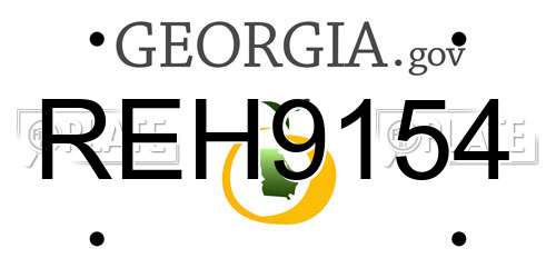 REH9154 Georgia License Plate
