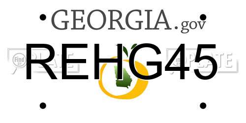 REHG45 Georgia License Plate