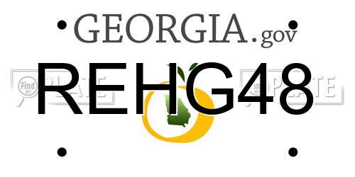 REHG48 Georgia License Plate
