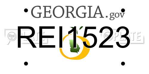 REI1523 Georgia License Plate
