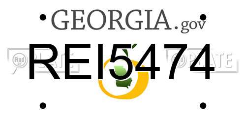 REI5474 Georgia License Plate