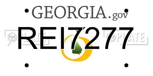 REI7277 Georgia License Plate