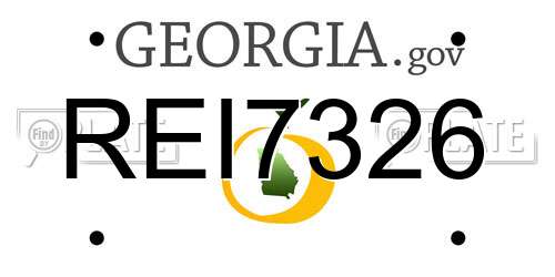 REI7326 Georgia License Plate