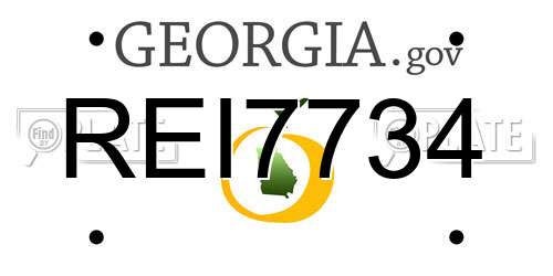 REI7734 Georgia License Plate