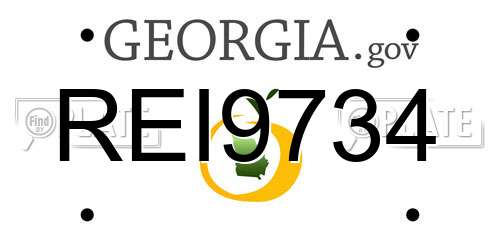 REI9734 Georgia License Plate