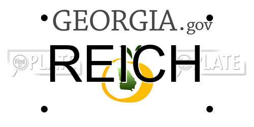 REICH Georgia License Plate