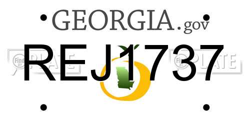 REJ1737 Georgia License Plate