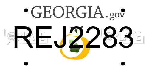 REJ2283 Georgia License Plate