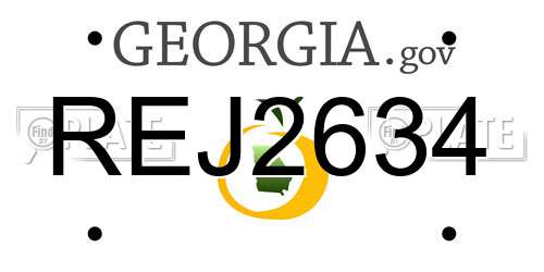 REJ2634 Georgia License Plate
