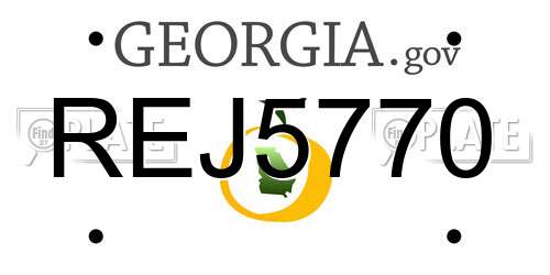 REJ5770 Georgia License Plate