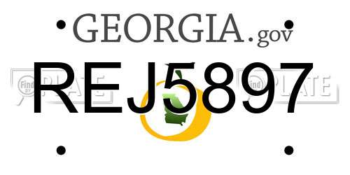 REJ5897 Georgia License Plate
