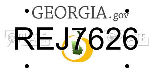 REJ7626 Georgia License Plate