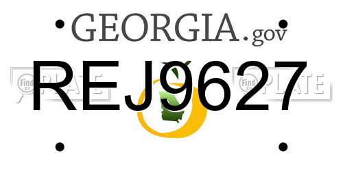 REJ9627 Georgia License Plate