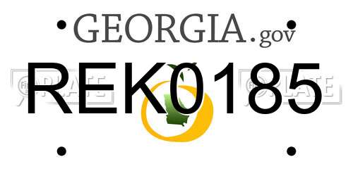 REK0185 Georgia License Plate