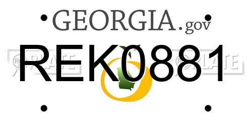 REK0881 Georgia License Plate