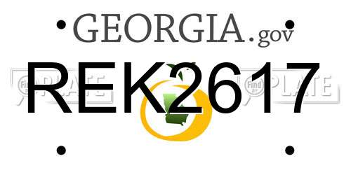 REK2617 Georgia License Plate